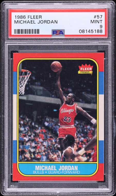 1986 Fleer Basketball Michael Jordan ROOKIE #57 PSA 9 MINT