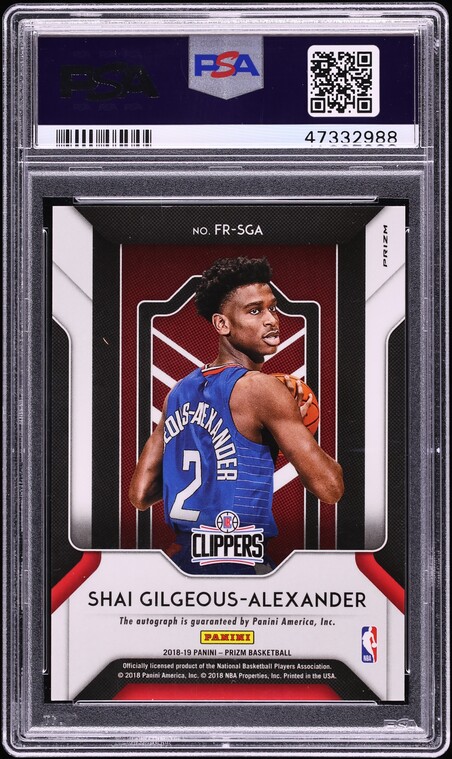 2018 Panini Prizm Fast Break Shai Gilgeous-Alexander ROOKIE AUTO PSA 10 GEM MINT