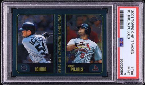2001 Topps Chrome Traded Ichiro Suzuki & Albert Pujols ROOKIE #T99
