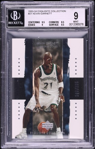 2003 Exquisite Collection Kevin Garnett /225 #21 BGS 9 MINT on