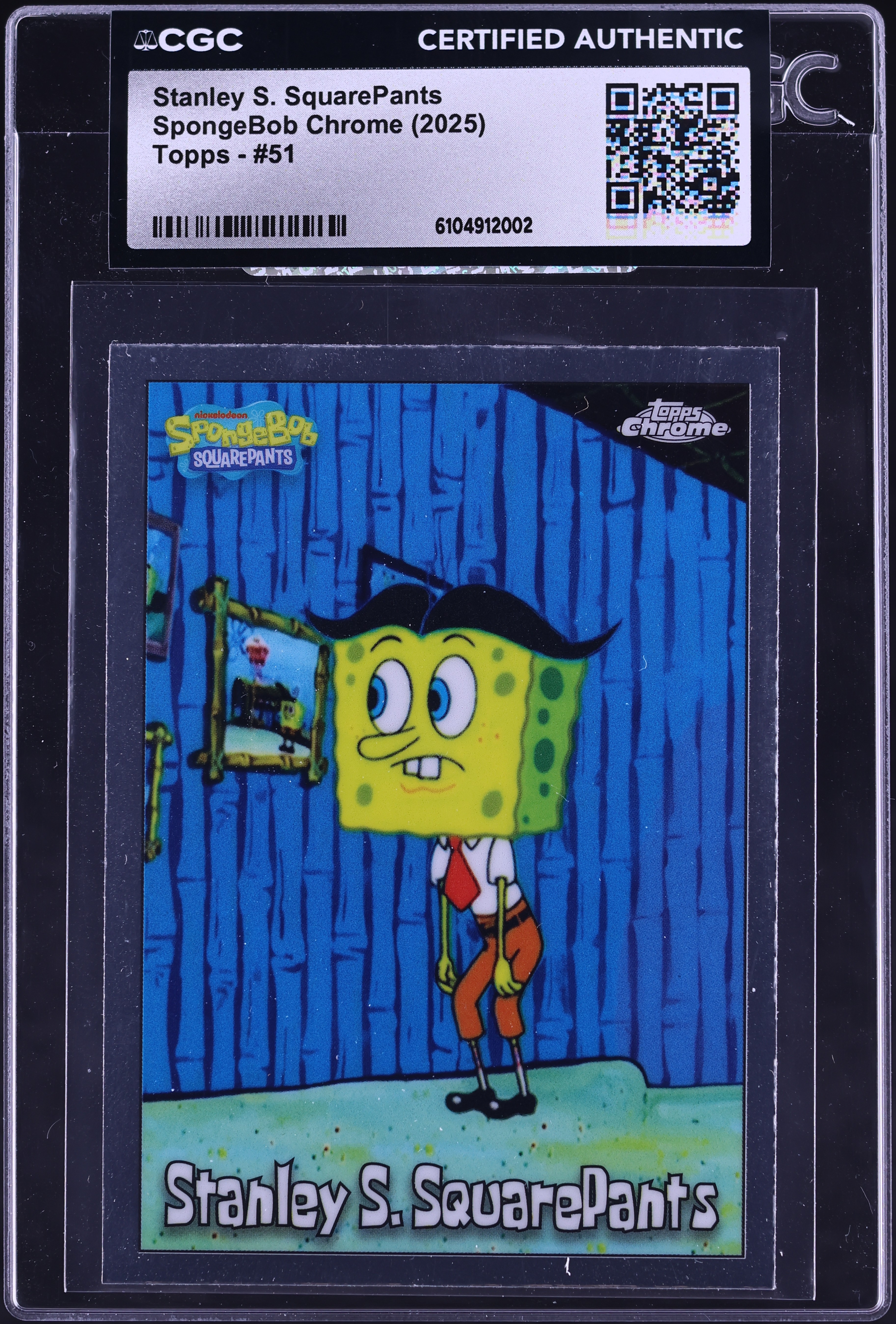 2025 Topps Chrome SpongeBob Stanley S. SquarePants #51 CGC AUTH on