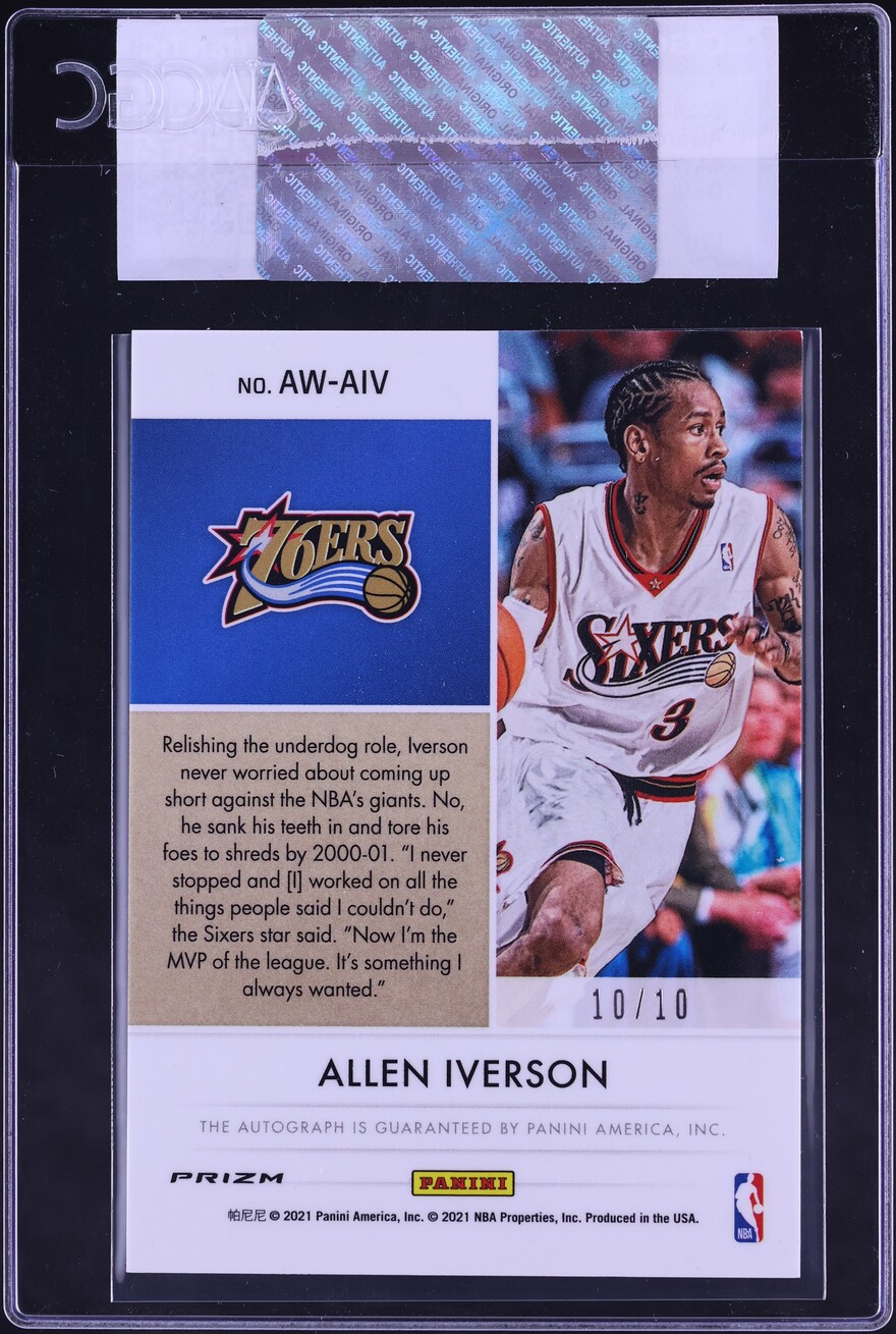 2020 National Treasures Award-Winning Gold Prizm Allen Iverson