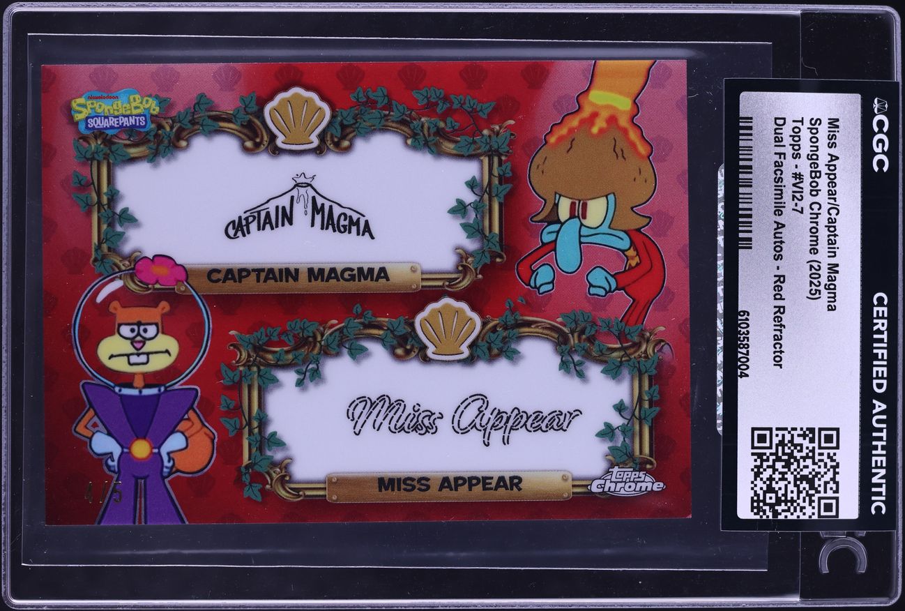 2025 Topps SpongeBob Chrome Facsimile Red Refractor Miss Appear