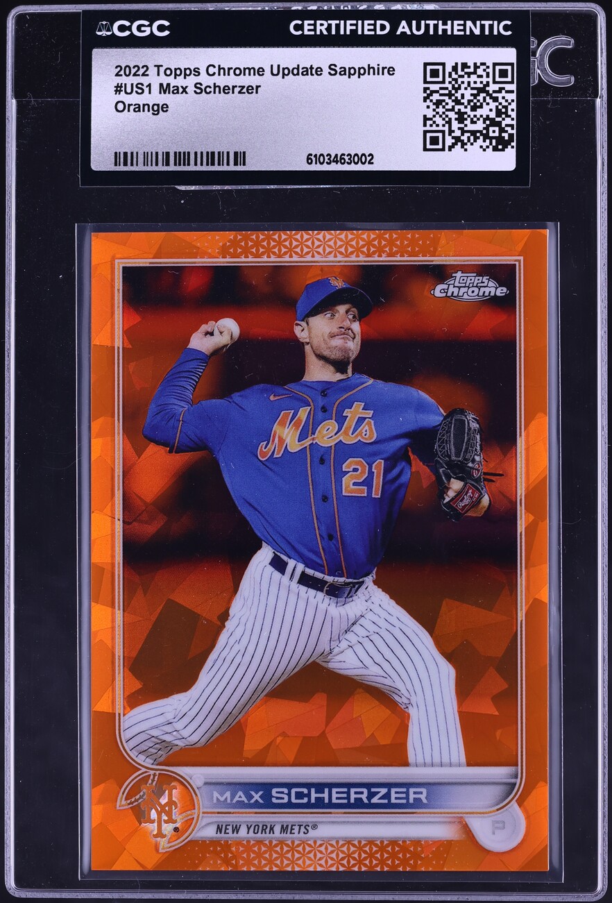 2022 Topps Chrome Update Sapphire Orange Max Scherzer /25 #US1 CGC