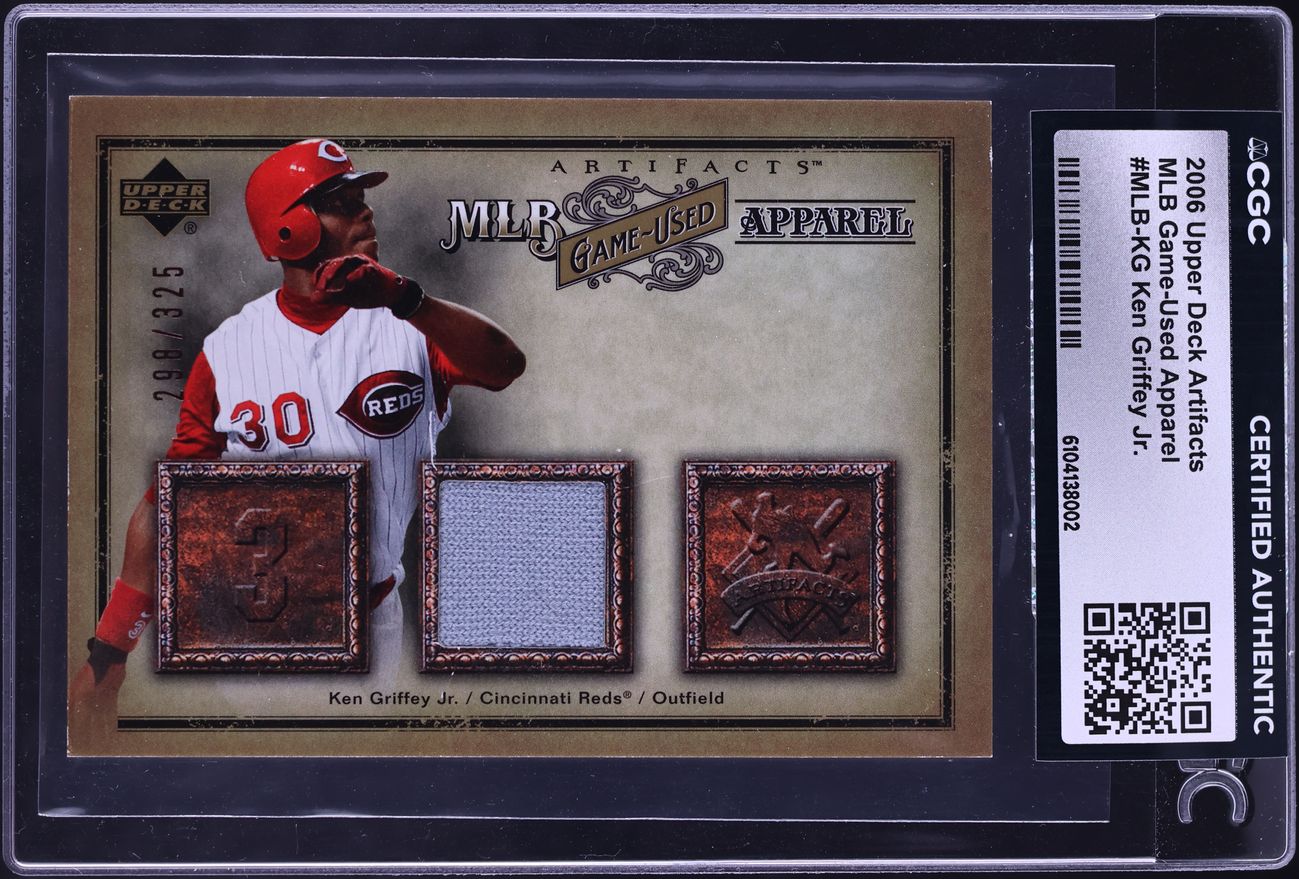 2006 Upper Deck Artifacts MLB Game-Used Apparel Ken Griffey Jr. PATCH /325 #MLB-KG CGC AUTH