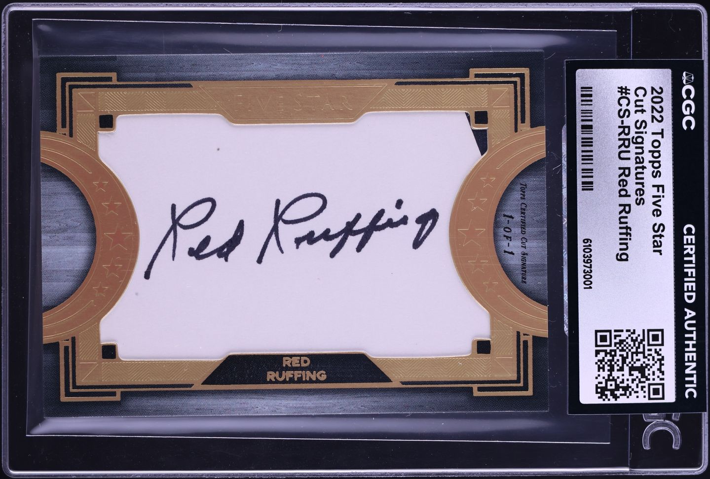 2022 Topps Five Star Cut Signatures Red Ruffing AUTO 1/1 #CS-RRU