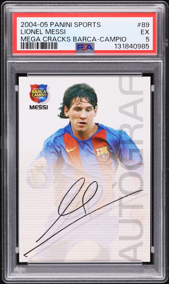 2004 Panini Sports Mega Cracks Barca Campio Lionel Messi ROOKIE #89 PSA 5 EX