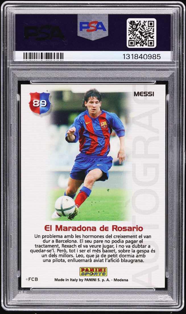 2004 Panini Sports Mega Cracks Barca Campio Lionel Messi ROOKIE #89 PSA 5 EX
