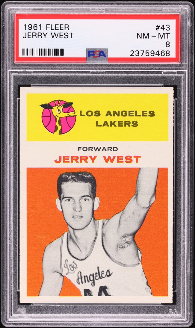 1961 Fleer Basketball Jerry West #43 PSA 8 NM-MT