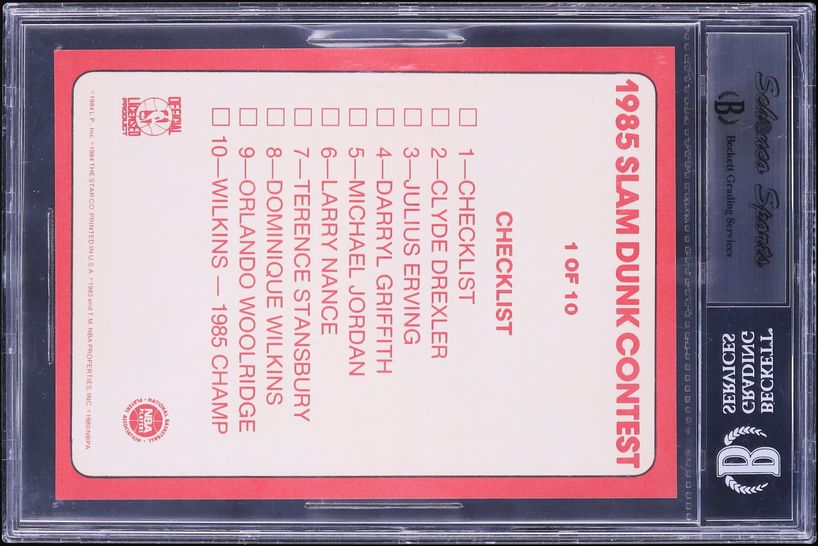 1985 Star Slam Dunk Supers 5X7 Group Photo w/ Michael Jordan ROOKIE #1 BGS 9 MINT