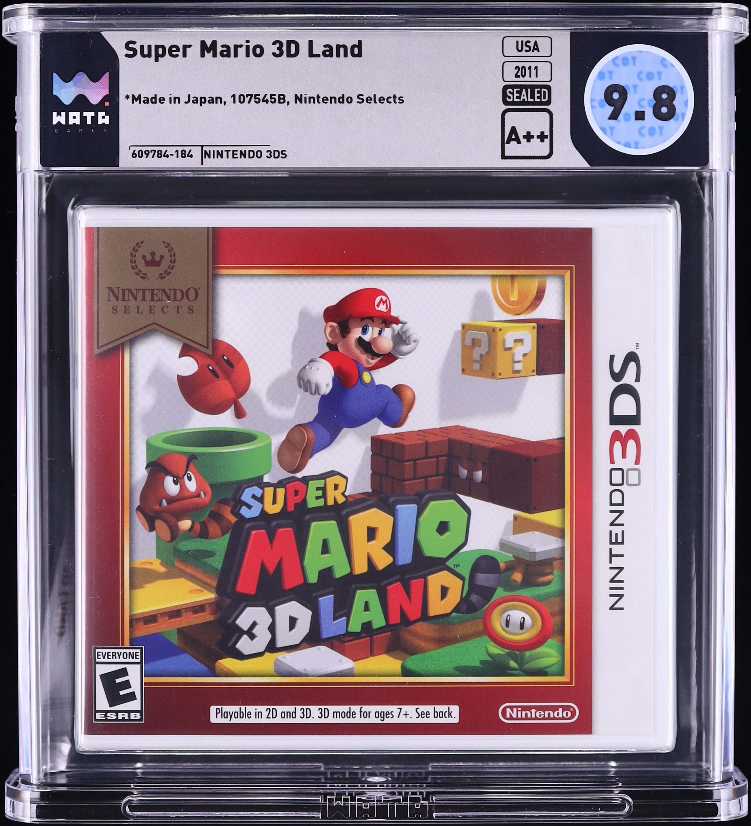 Super Mario 3D Land (Nintendo 3DS) WATA 9.8 A++ Sealed on Fanatics