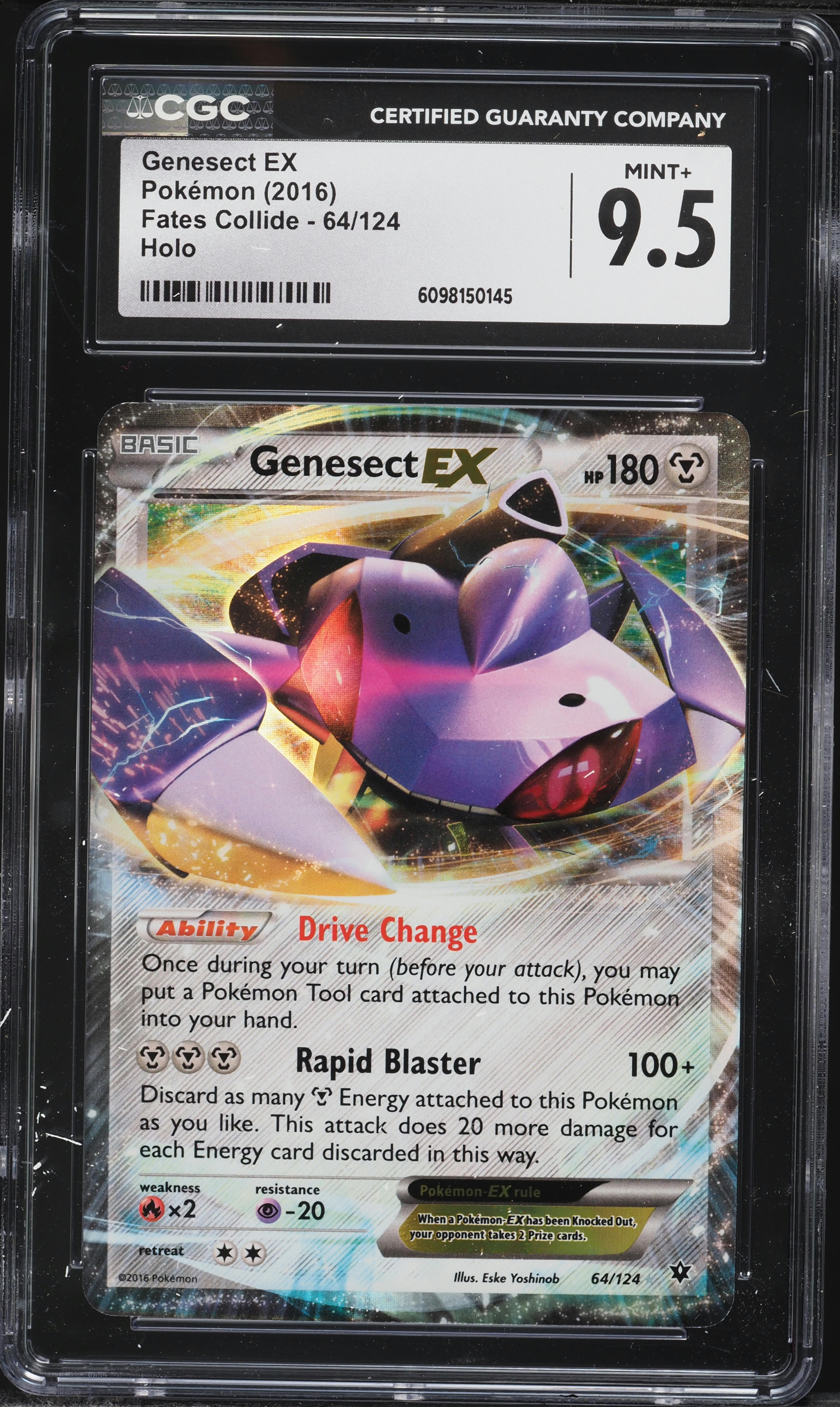 2016 Pokemon XY Fates Collide Holo Genesect EX #64 CGC 9.5 MINT+