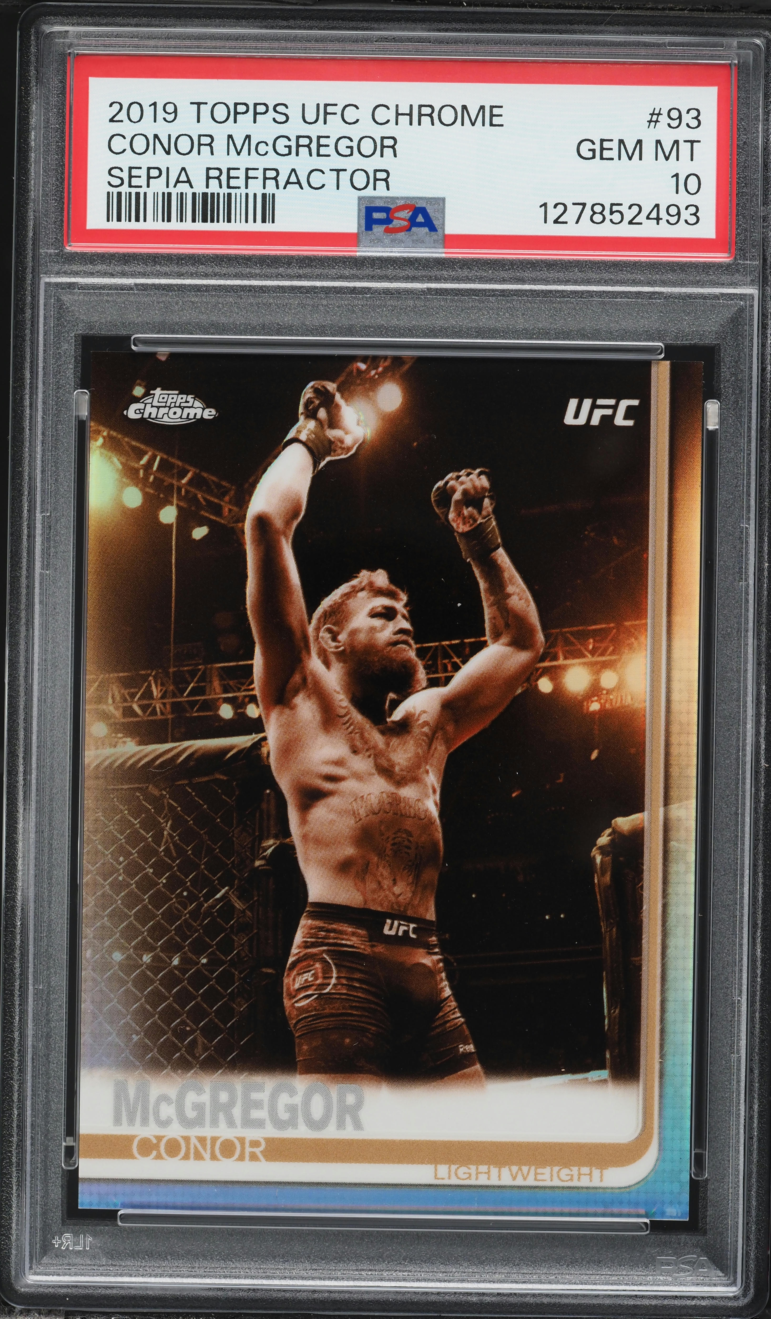 2019 Topps Chrome UFC Sepia Refractor Conor McGregor #93 PSA 10