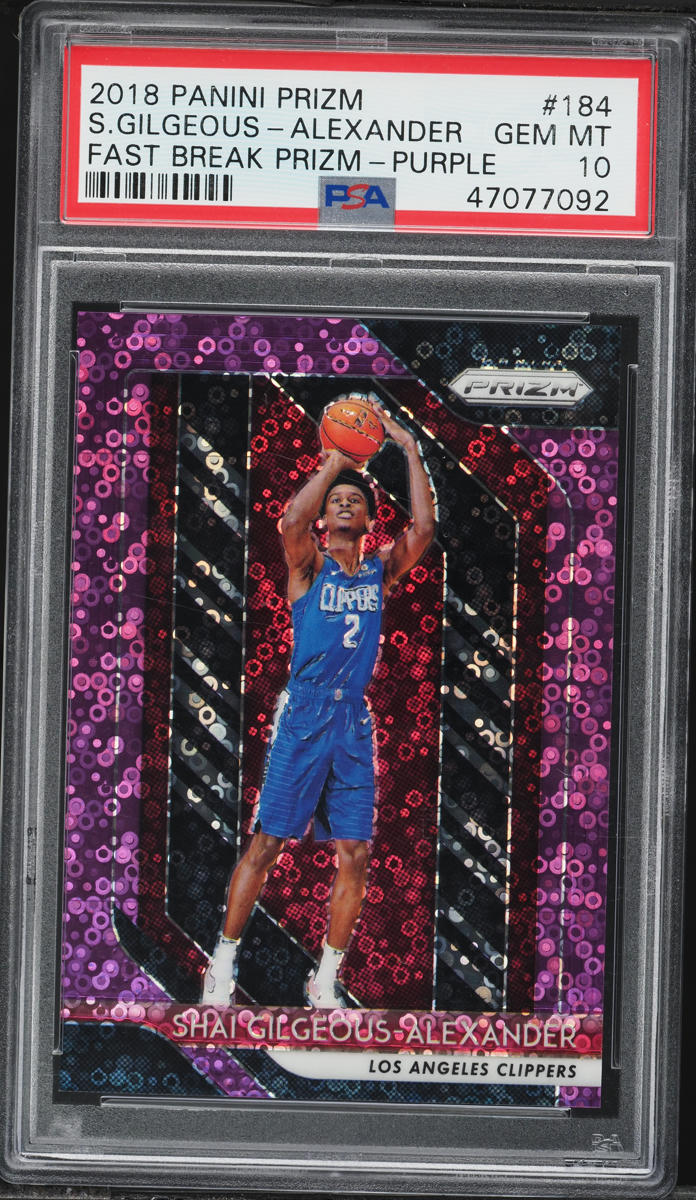 2018 Panin Prizm Fast Break Purple Shai Gilgeous-Alexander ROOKIE /75 PSA 10