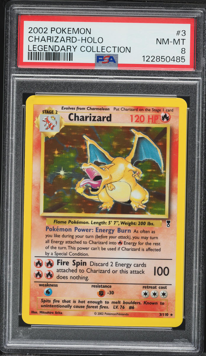 2002 Pokemon Legendary Collection Holo Charizard #3 PSA 8 NM-MT