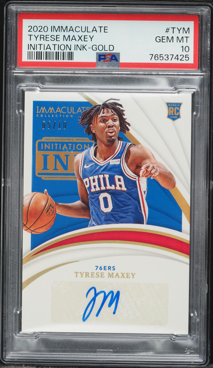 2020 Immaculate Collection Initiation Ink Gold Tyrese Maxey ROOKIE AUTO /10 #INI-TYM PSA 10 GEM