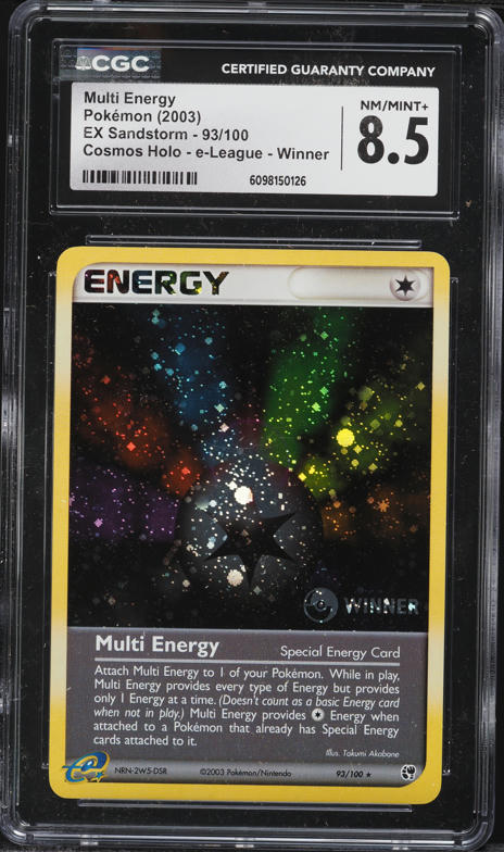 2003 Pokemon EX Sandstorm e-League Winner Holo Multi Energy #93 CGC 8.5 NM-MT+
