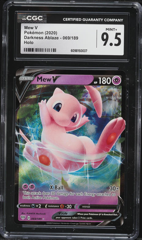 2020 Pokemon Sun & Moon Darkness Ablaze Full Art Mew V #69 CGC 9.5 MINT+