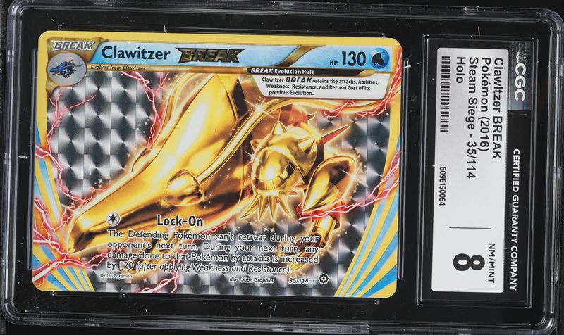 2016 Pokemon XY Steam Siege Alt Art Clawitzer BREAK #35 CGC 8 NM-MT