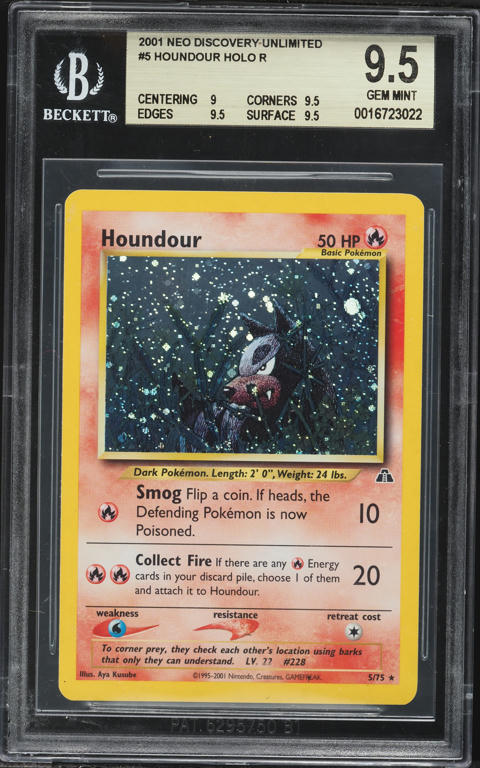 2001 Pokemon Neo Discovery 1st Edition Holo Houndour #5 PSA 10 GEM MINT on Fanatics Collect 2001 Pokemon Neo Discovery 1st Edition Holo Houndour #5 PSA 10 GEM MINT on Fanatics Collect