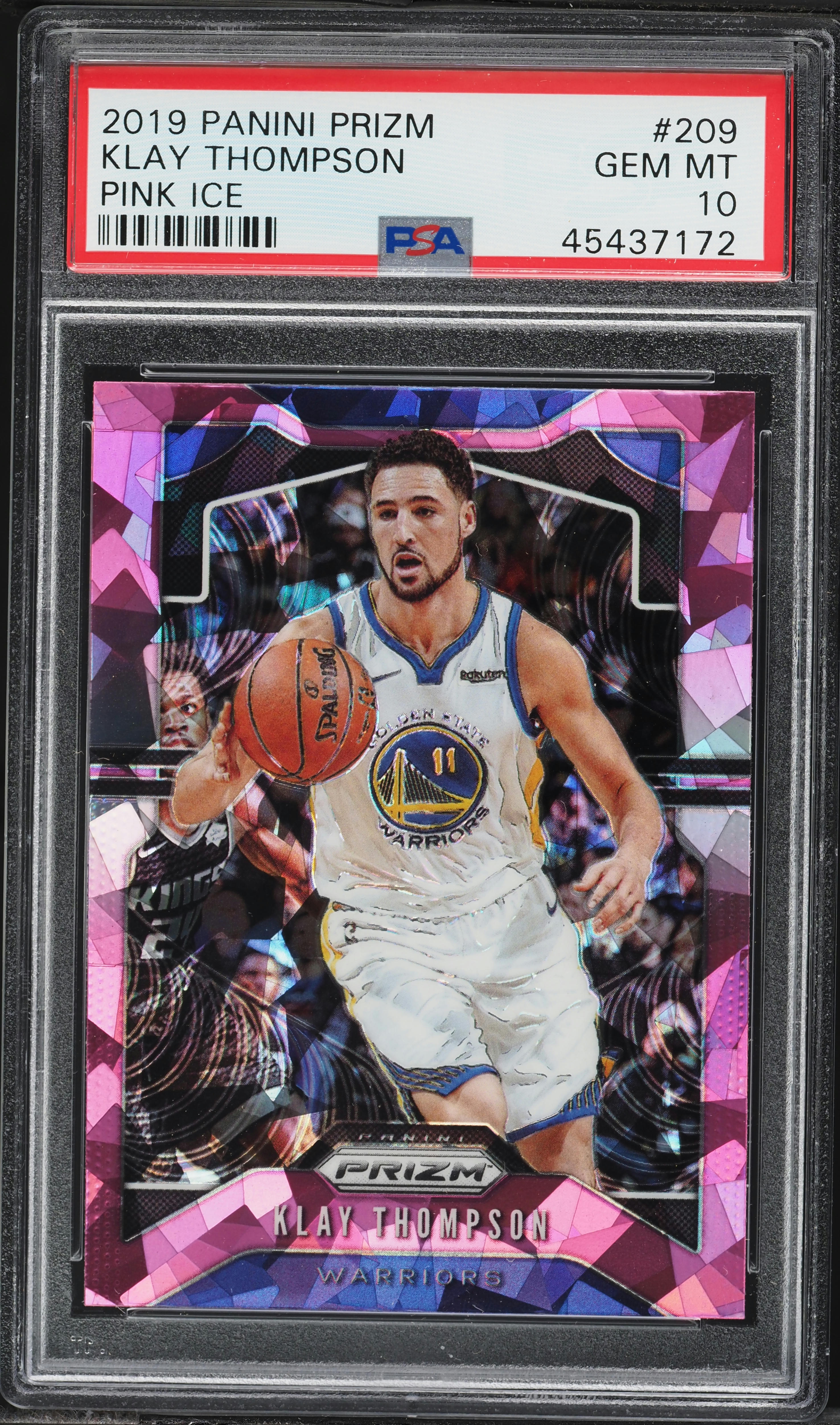 2019 Panini Prizm Pink Ice Klay Thompson #209 PSA 10 GEM MINT on