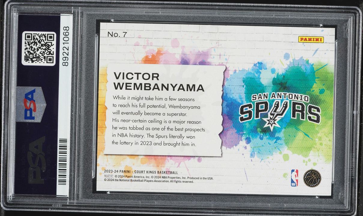 2023 Panini Court Kings Self Expression Victor Wembanyama ROOKIE #7 PSA 10 GEM MINT