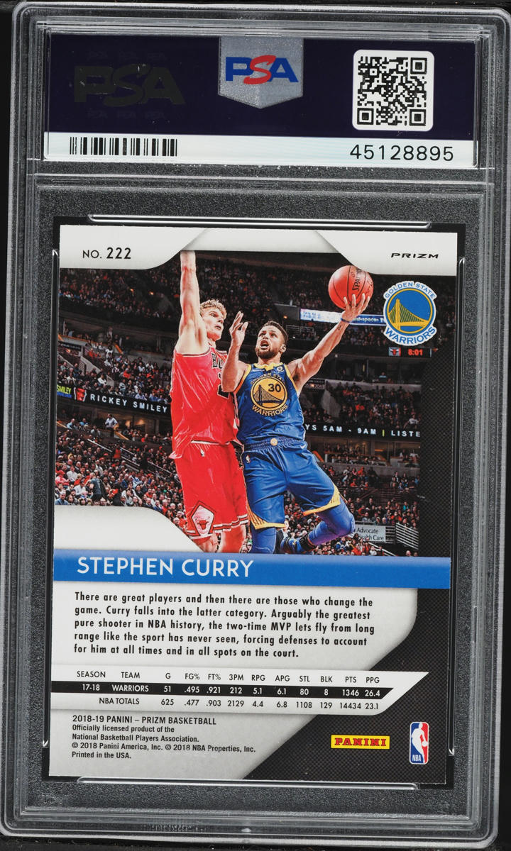 2018 Panini Prizm Pink Ice Stephen Curry #222 PSA 9 MINT