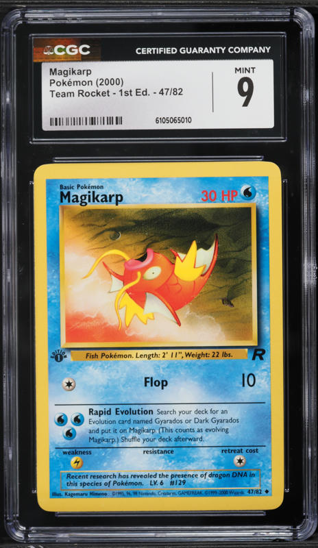 2000 Pokemon Team Rocket 1st Edition Magikarp #47 CGC 9 MINT