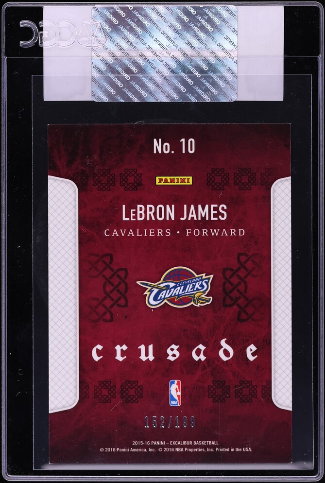 2015 Panini Excalibur Crusade Blue LeBron James /199 #10 CGC AUTH