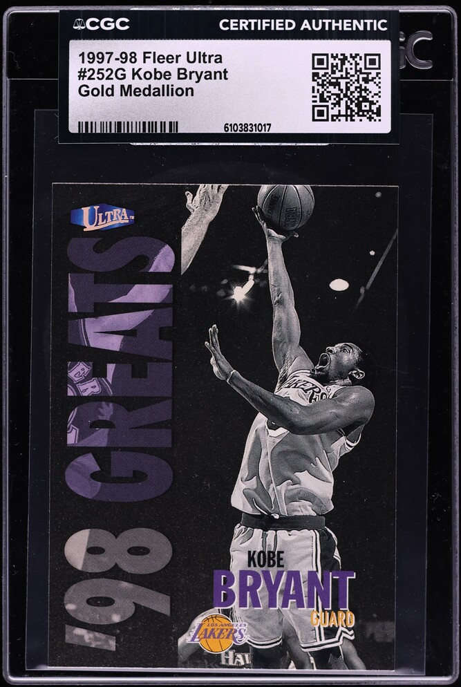 1997 Fleer Ultra Gold Medallion Kobe Bryant #252G CGC AUTH
