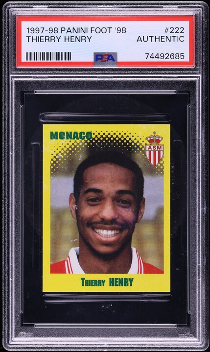 Carte Panini Superfoot 1997 - Thierry Henry #137 - PSA 8 - AS Monaco - Rare