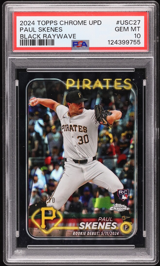 2024 Topps Chrome Update Black Raywave Paul Skenes ROOKIE /10
