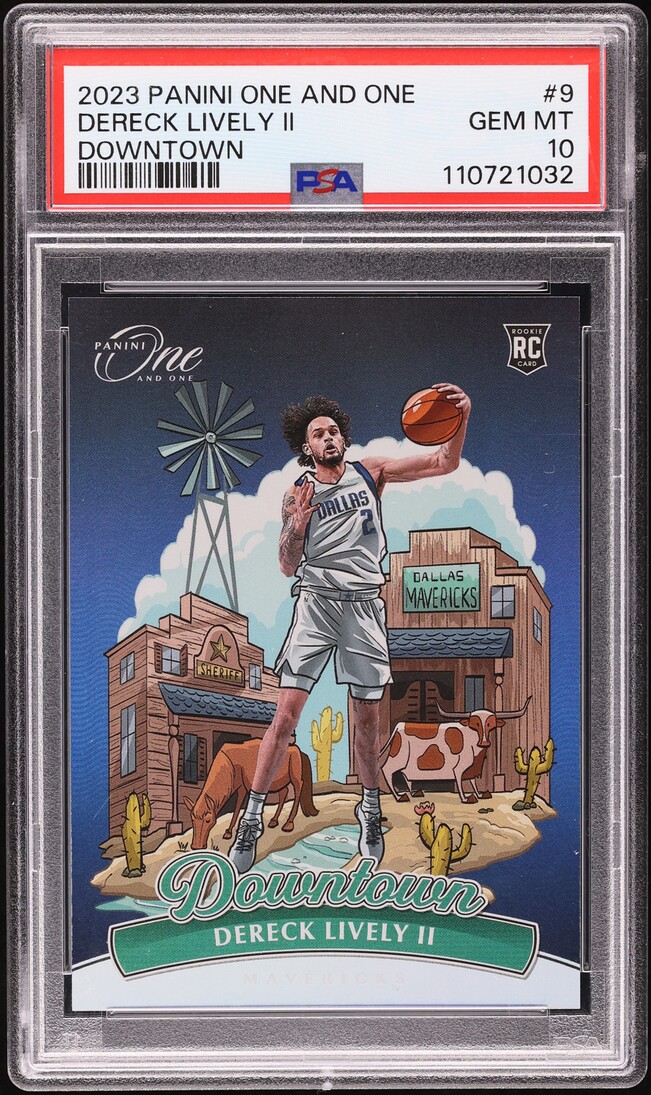 2023 Panini One & One Downtown Dereck Lively II ROOKIE #9 PSA 10 GEM MINT
