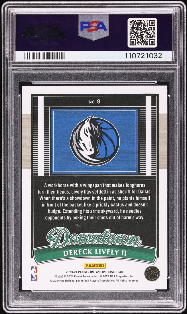 2023 Panini One & One Downtown Dereck Lively II ROOKIE #9 PSA 10 GEM MINT