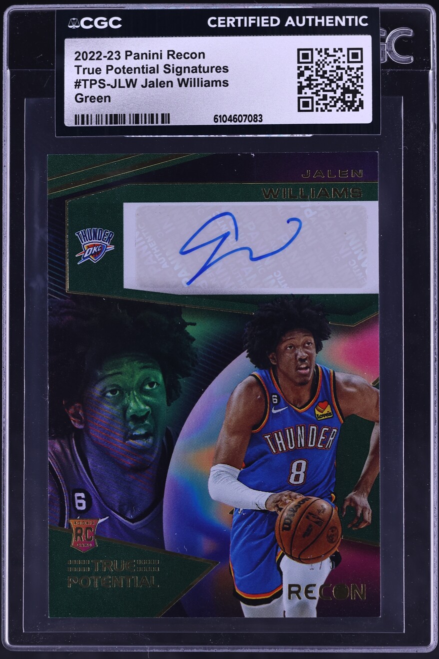 2022 Panini Recon True Potential Green Jalen Williams ROOKIE AUTO 1/5 #TPS-JLW CGC AUTH
