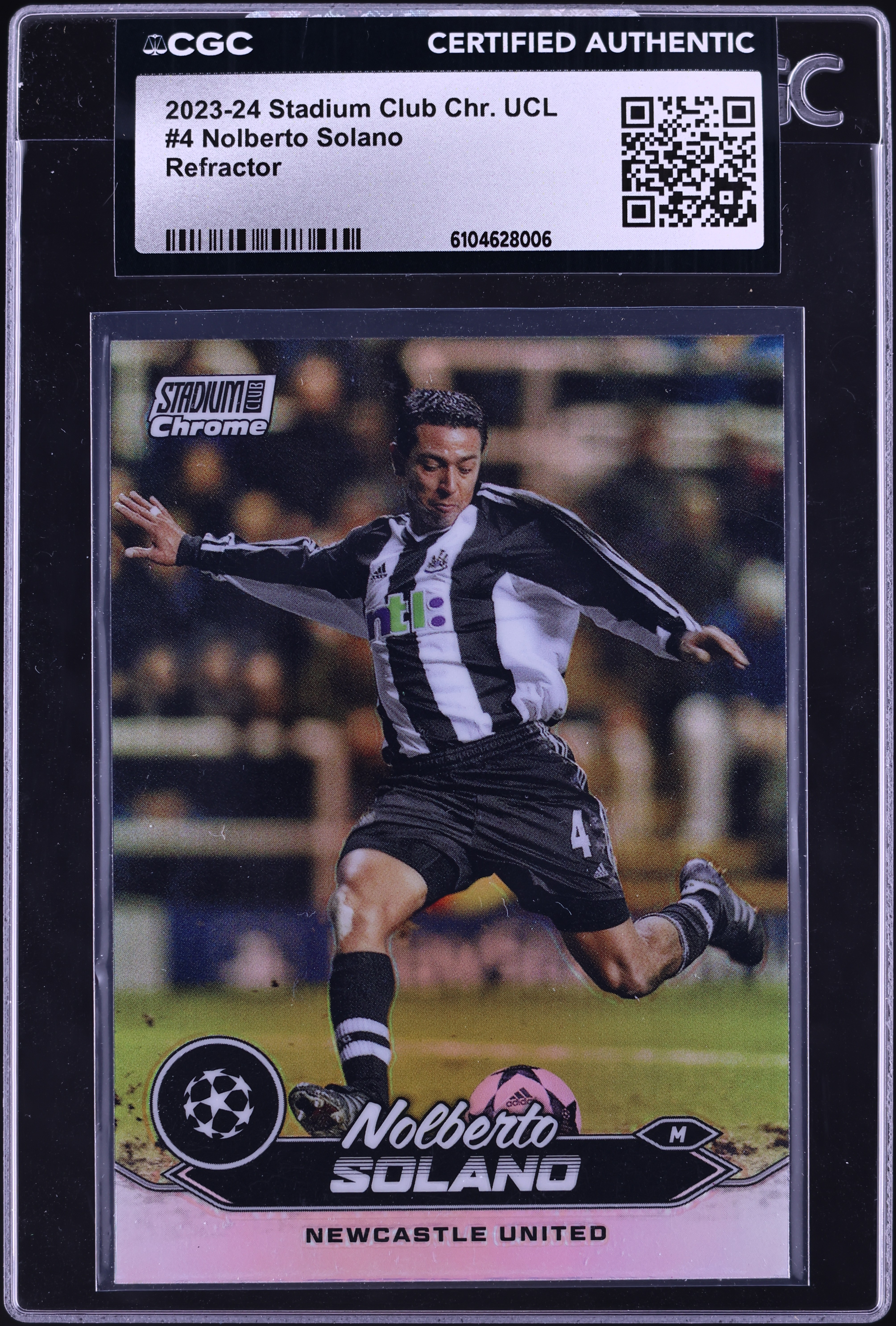 2023 Stadium Club Chrome UEFA Champions League Refractor Nolberto Solano #4  CGC AUTH on Fanatics Collect