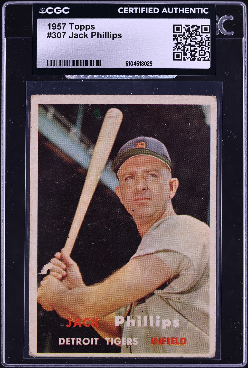 1957 Topps Jack Phillips #307 CGC AUTH