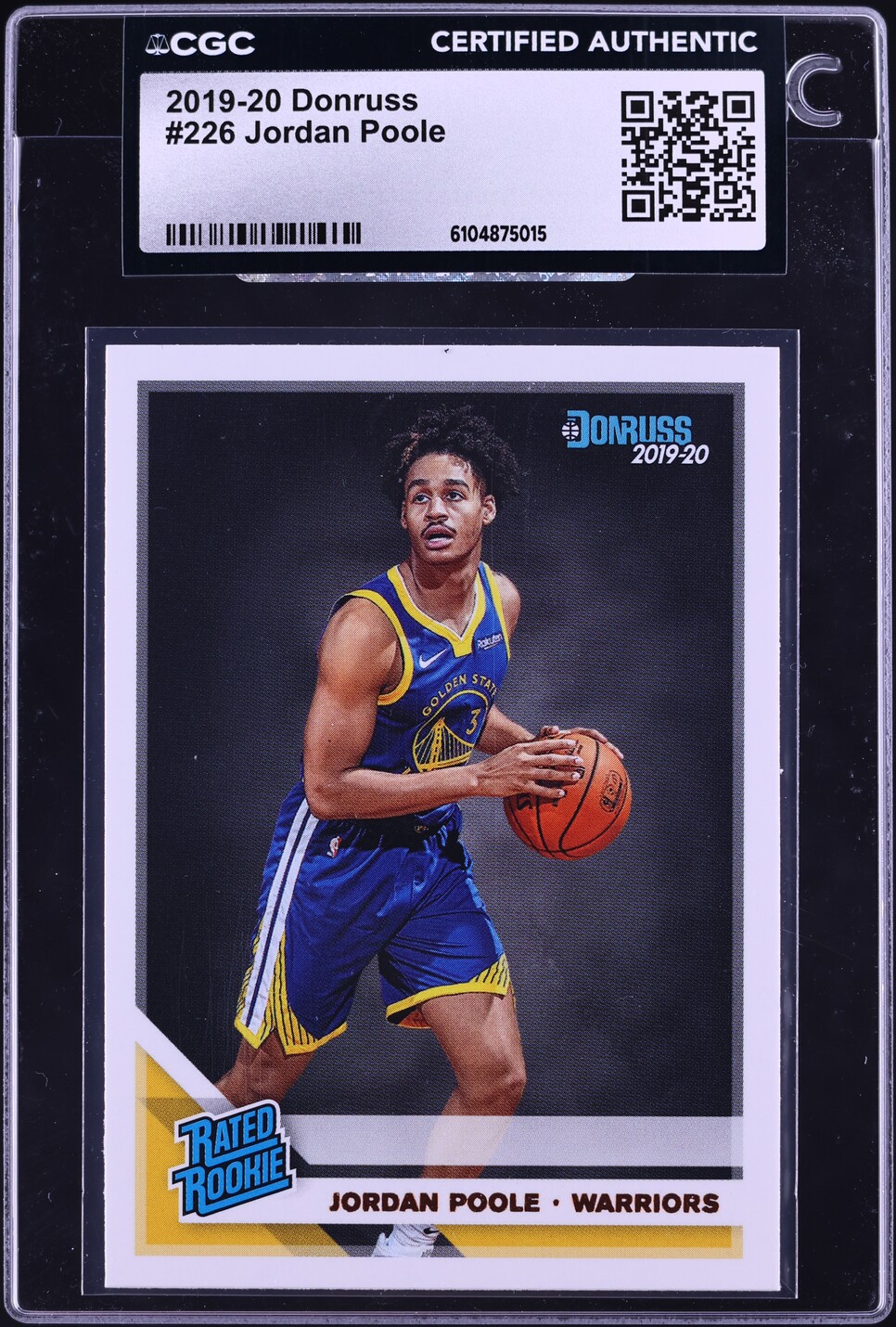2019 Donruss Basketball Jordan Poole ROOKIE #226 CGC AUTH