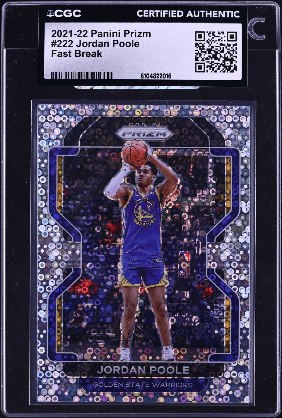2021 Panini Prizm Fast Break Jordan Poole #222 CGC AUTH