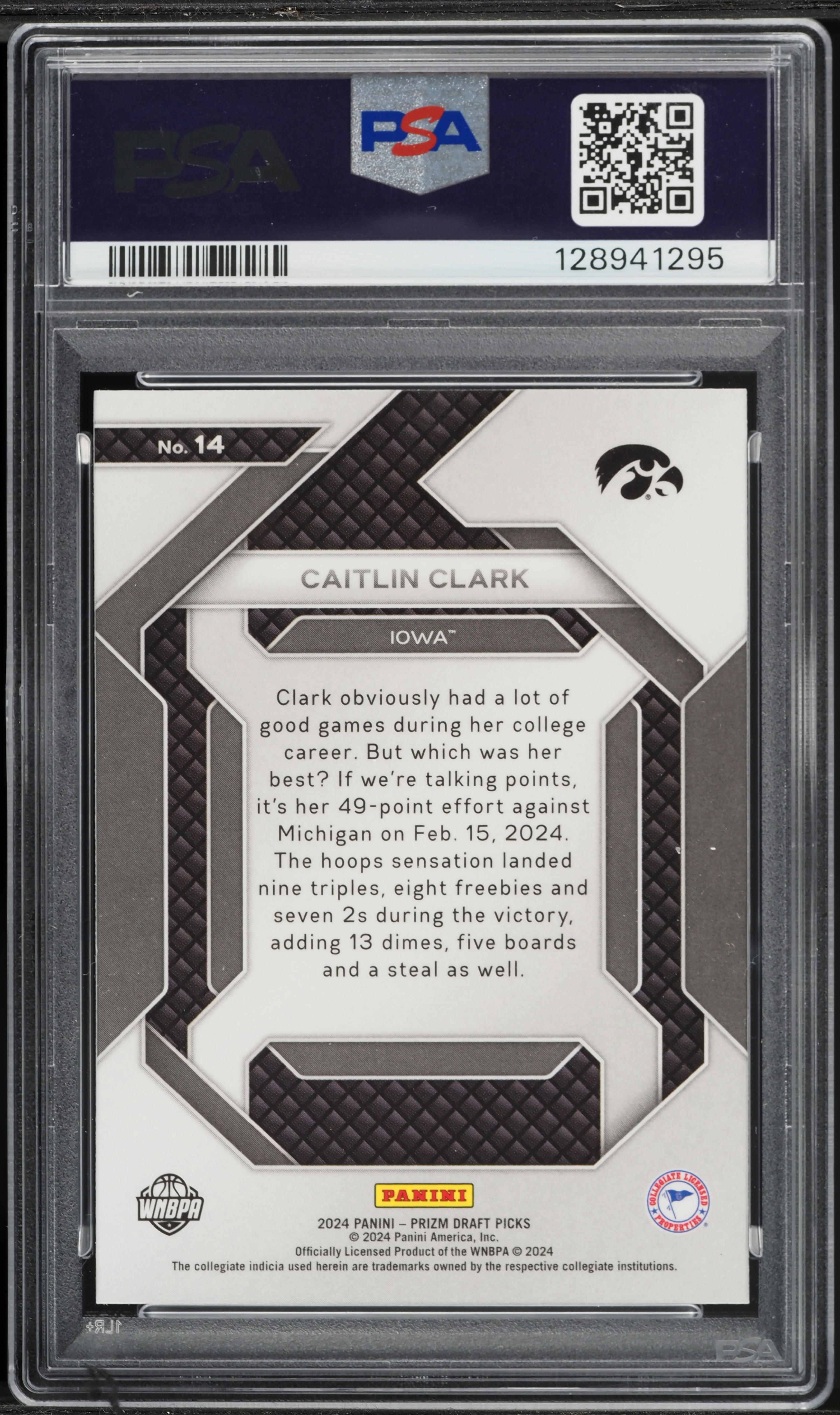 2024 Panini Caitlin Clark Collection Contenders School Colors Base #SC1