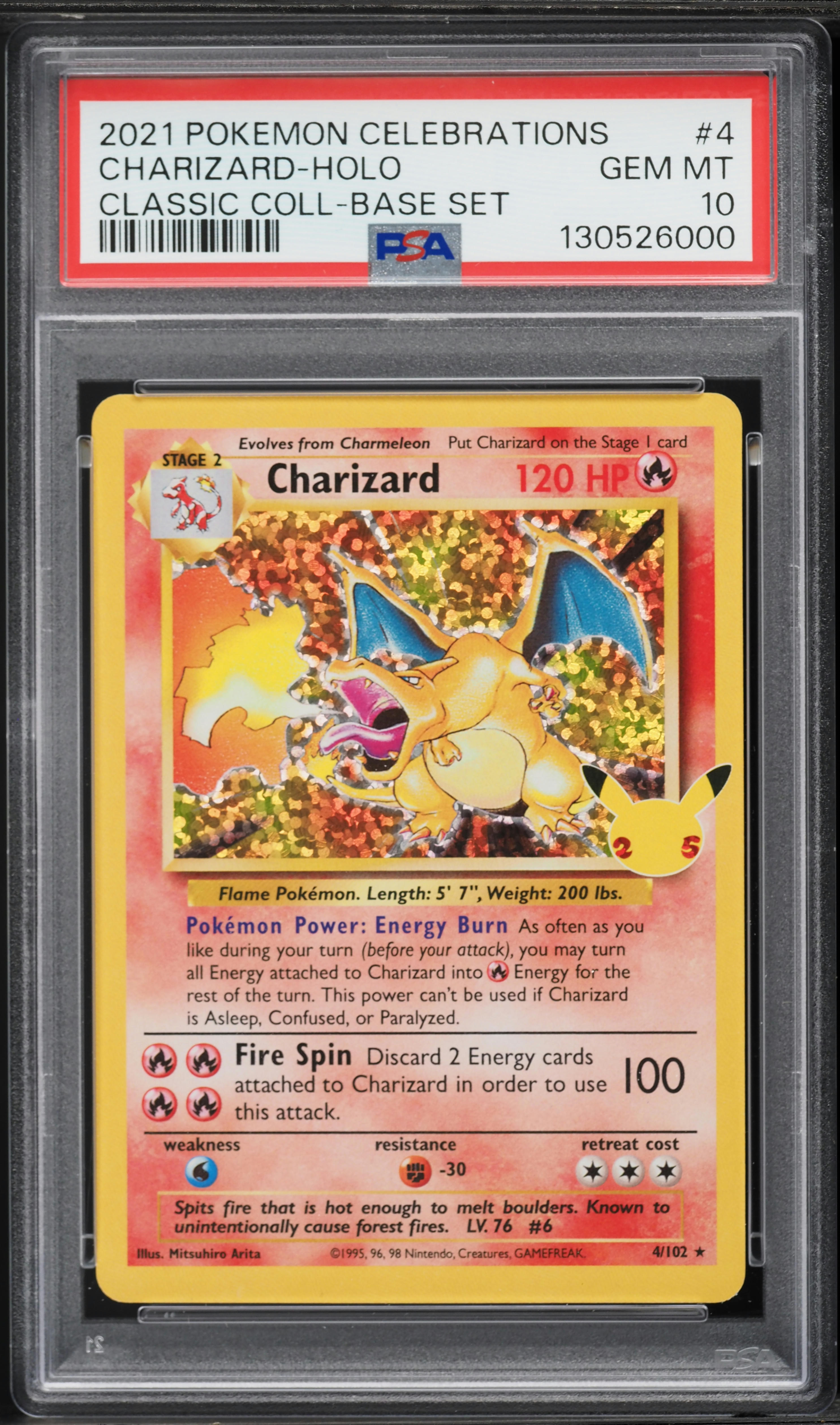 2021 Pokemon Sword & Shield Celebrations Holo Charizard #4 PSA 10