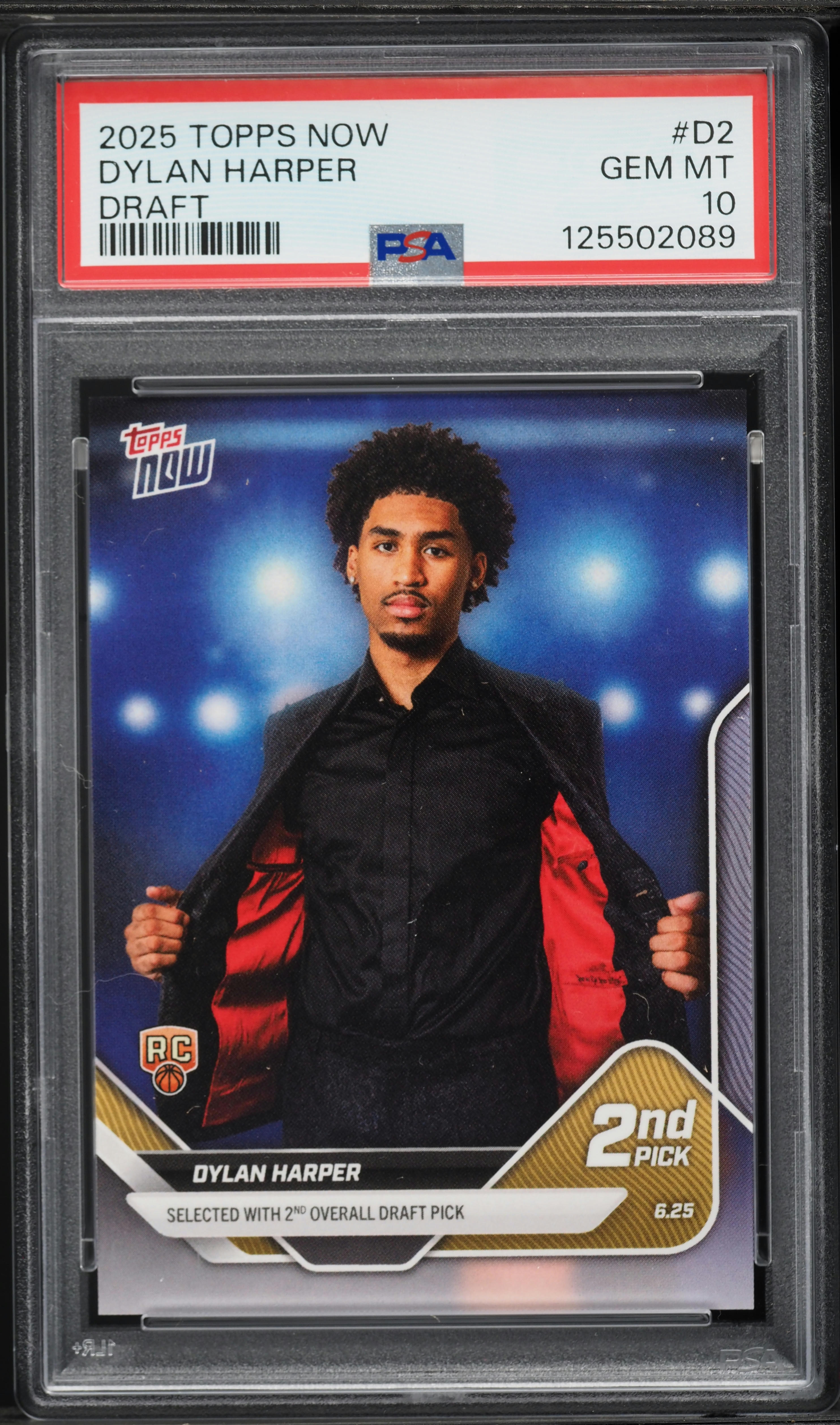 2025 Topps Now Draft Dylan Harper ROOKIE #D2 PSA 10 GEM MINT on 