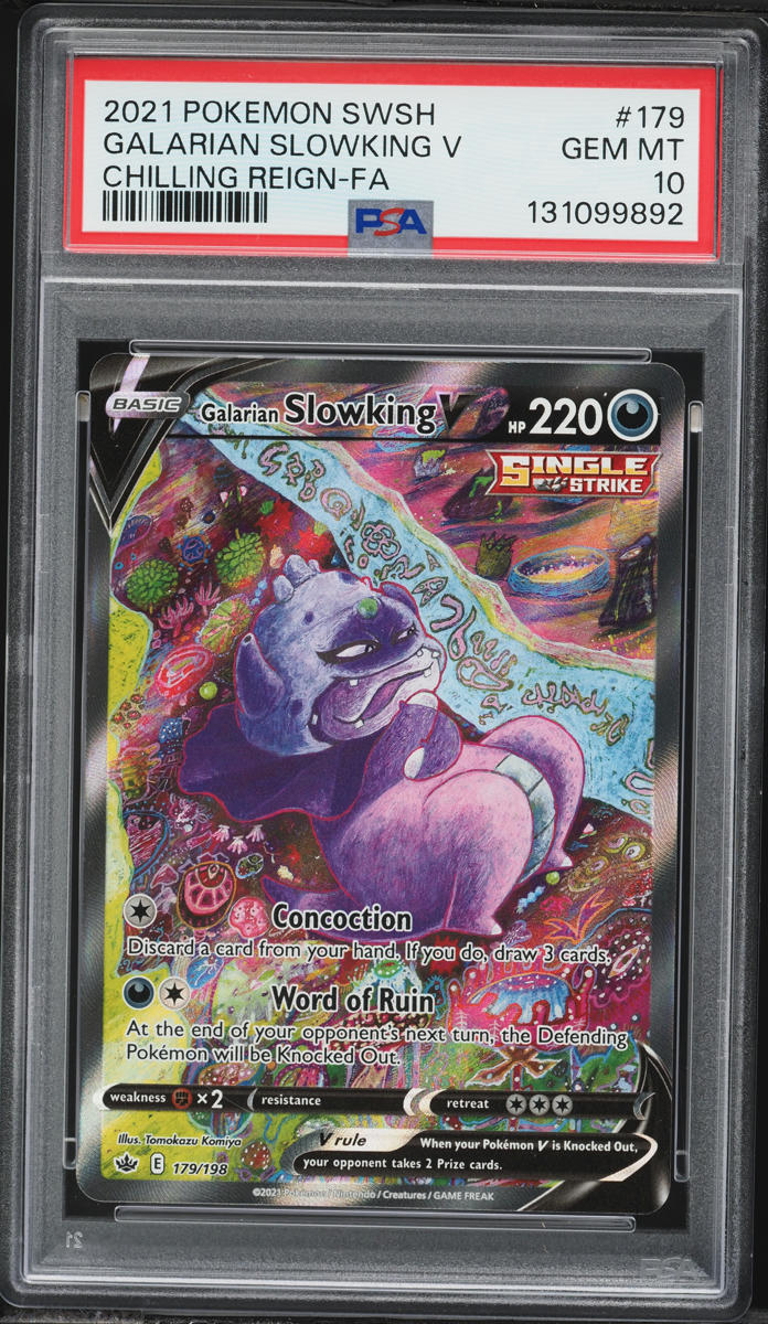 2021 Pokemon Sword & Shield Chilling Reign Full Art Galarian Slowking V #179 PSA 10 GEM MINT