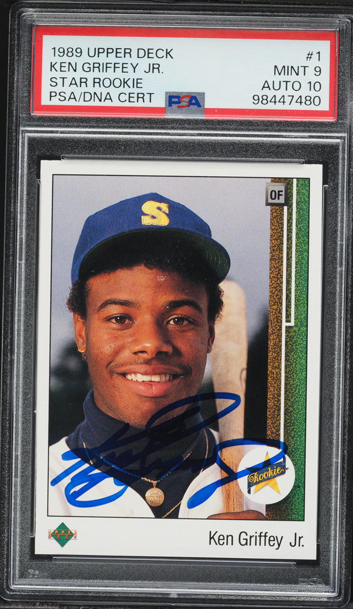 1989 Upper Deck Star Ken Griffey Jr ROOKIE AUTO DNA 10 #1 PSA 9 MINT