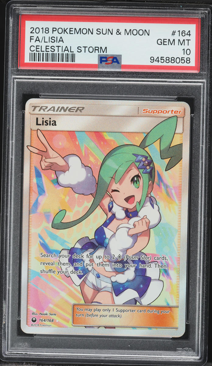 2018 Pokemon Sun & Moon Celestial Storm Full Art Lisia #164 PSA 10 GEM MINT
