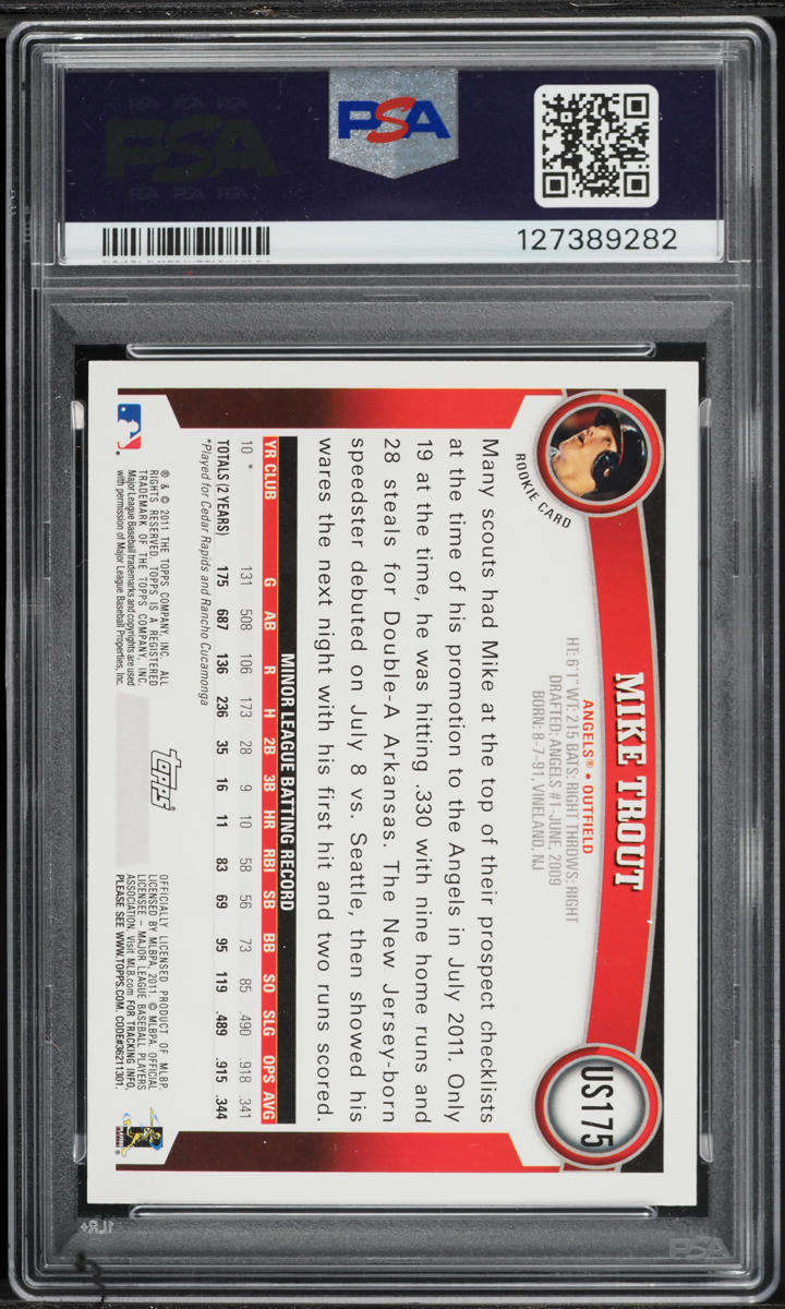 2011 Topps Update Mike Trout ROOKIE #US175 PSA 10 GEM MINT