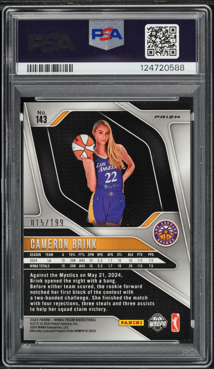 2024 Panini Prizm WNBA Blue Pulsar Cameron Brink ROOKIE /199 #143