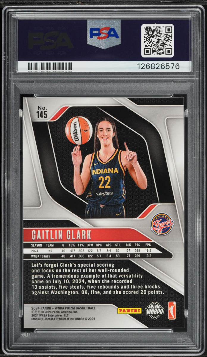 2024 Panini Prizm WNBA Ice Caitlin Clark ROOKIE #145 PSA 10 GEM MINT