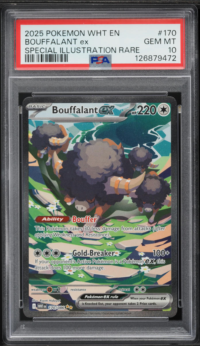 2025 Pokemon Scarlet & Violet White Flare SIR Bouffalant ex #170 PSA 10 GEM MINT
