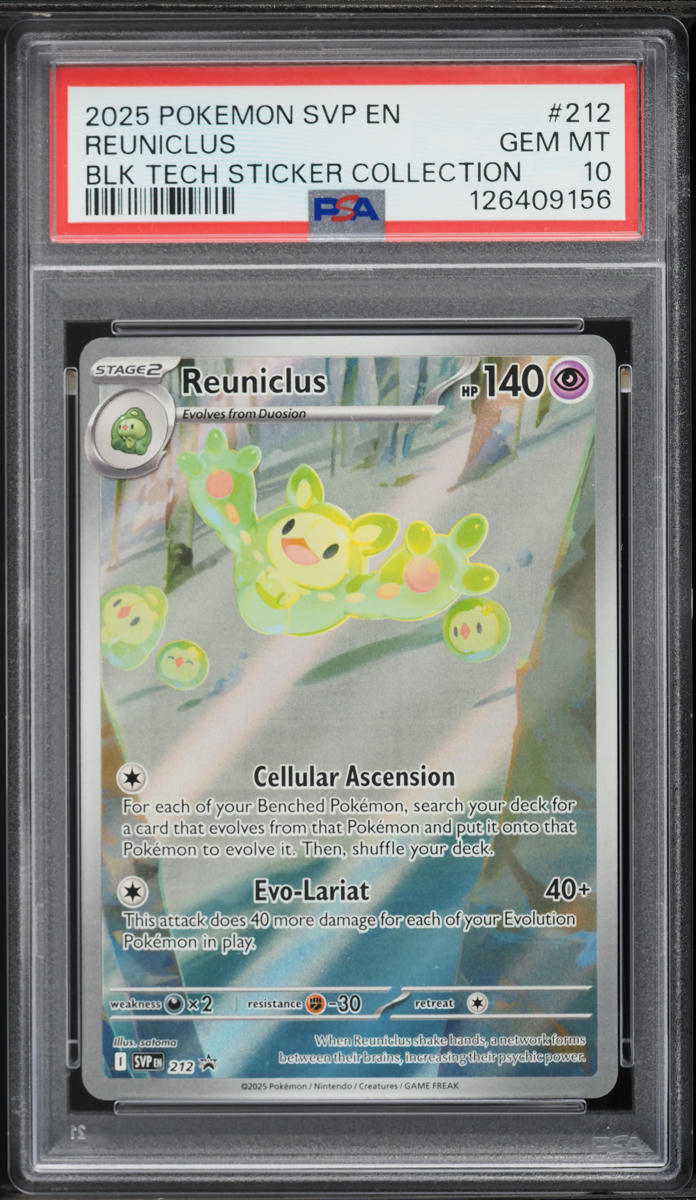 2025 Pokemon Scarlet & Violet Promo Black Tech Collection Alt Art Reuniclus #212 PSA 10 GEM